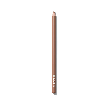 {Spiffy} Morphe Signature Lip Pencil in a warm nude-brown shade, pencil printed with MORPHE on barrel, sharpened tip shown.