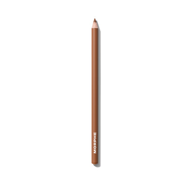 {Sweet Tea} Morphe Signature Lip Pencil in a warm brown-nude shade with MORPHE printed on the barrel, sharpened tip shown.