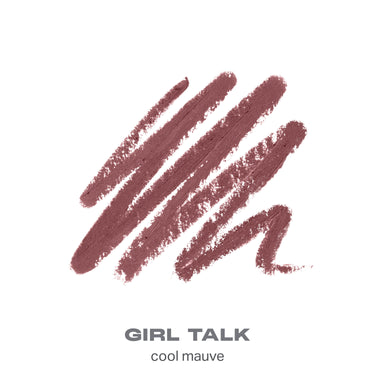{Girl Talk} Signature Lip Pencil shade swatch in cool mauve with text "GIRL TALK cool mauve" below.
