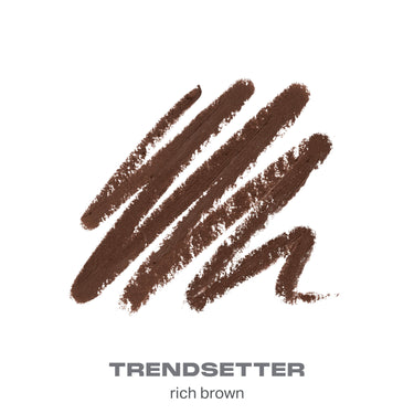 {Trendsetter} Signature Lip Pencil shade swatch in rich brown with text "TRENDSETTER rich brown".