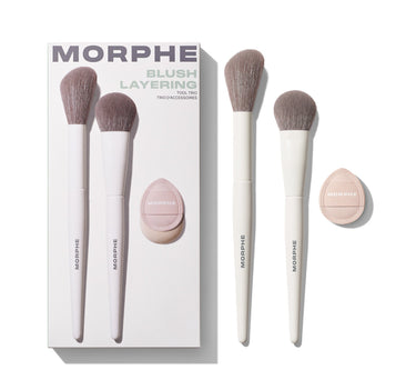 Morphe Blush Layering Tool Trio box reading "MORPHE BLUSH LAYERING TOOL TRIO TRIO D