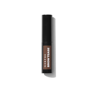 {Cold Brew} Morphe Brow Tease Fiber Infused Volumizing Mousse in Cold Brew, closed black tube with brown label reading MORPHE BROW TEASE.