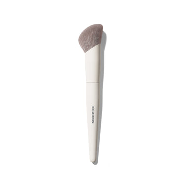 Morphe M103 Angled Cream & Liquid Foundation Brush with cream handle, MORPHE engraved, and angled grey-white bristles. | M103 Angled Cream & Liquid Foundation Brush