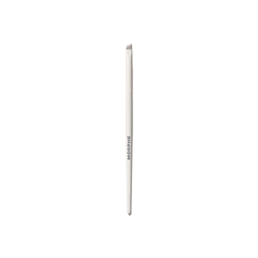 M363 Angled Eyeliner Brush with cream MORPHE handle and fine angled bristles for precision lining, white background. | M363 Angled Eyeliner Brush