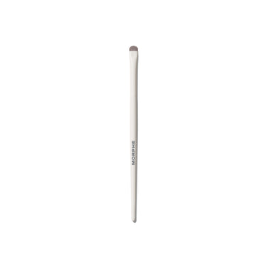 M382 Detail Smudger Eye Brush with cream MORPHE handle and small rounded taupe smudger head, white background. | M382 Detail Smudger Eye Brush
