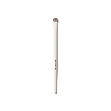 M302 Medium Paddle Packer Eyeshadow Brush with cream MORPHE handle and flat paddle bristles for packing shadow on the lid. | M302 Medium Paddle Packer Eyeshadow Brush