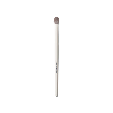 M332 Medium Rounded Blender Eyeshadow Brush with cream MORPHE handle and rounded bristles for diffused shadow blending. | M332 Medium Rounded Blender Eyeshadow Brush