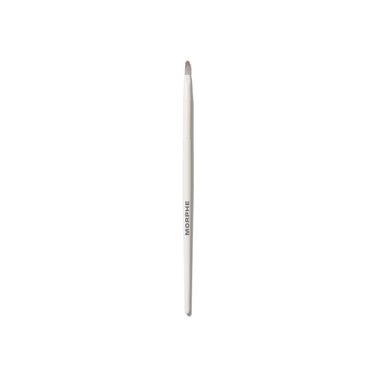M362 Pointed Eyeliner Brush with cream MORPHE handle and fine pointed taupe tip on white background. | M362 Pointed Eyeliner Brush