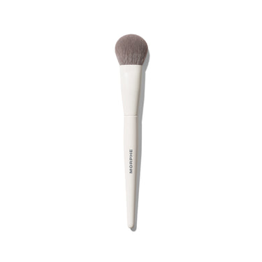 Morphe M204 Rounded Cream & Liquid Blush Brush with white handle labeled MORPHE and soft gray rounded bristles. | M204 Rounded Cream & Liquid Blush Brush