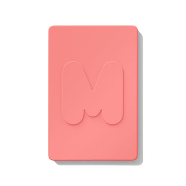 {Beach Bonfire} Coral pink closed Cheek Thrills Multi-Finish Face Trio compact with embossed Morphe M logo on lid.
