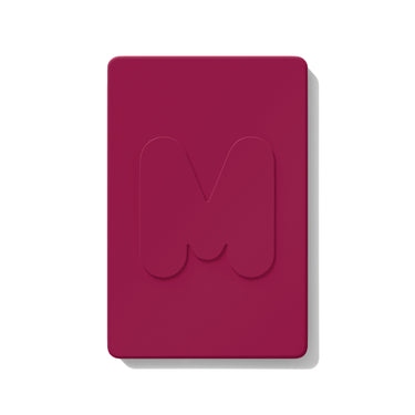 {Wine & Dine} Closed compact of the Morphe Cheek Thrills Multi-Finish Face Trio in deep burgundy with embossed M logo on lid.