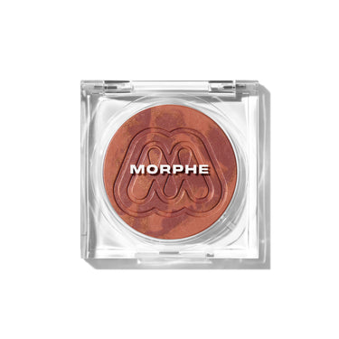 {Drift} Morphe Cloudlight Soft Glow Diffused Blush closed compact in a mauve marbled shade with embossed M logo