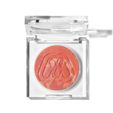 {Wisp} Morphe Cloudlight Soft Glow Diffused Blush open compact duo featuring a warm marbled bronze-gold shade and a coral marbled shade | Cloudlight Soft Glow Diffused Blush Collection Bundle | Secondary image