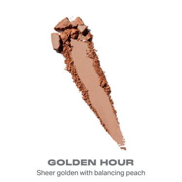 {Golden Hour} Cloudlight Soft Glow Veil powder swatch in Golden Hour with text 