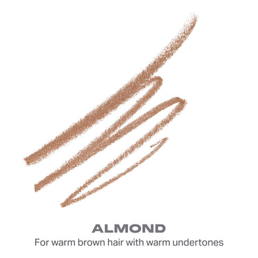 {Almond (warm brown)} Morphe Definer Dual-Ended Brow Pencil & Spoolie swatch in Almond — For warm brown hair with warm undertones.