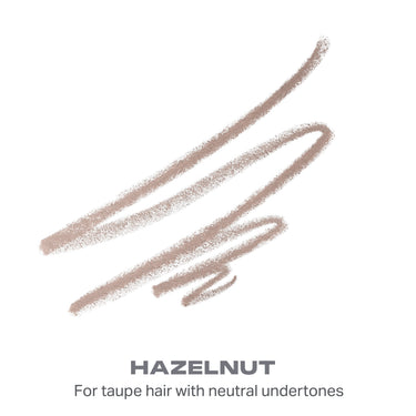 {Hazelnut (taupe)} Morphe Definer Dual-Ended Brow Pencil & Spoolie swatch in Hazelnut — HAZELNUT, For taupe hair with neutral undertones.