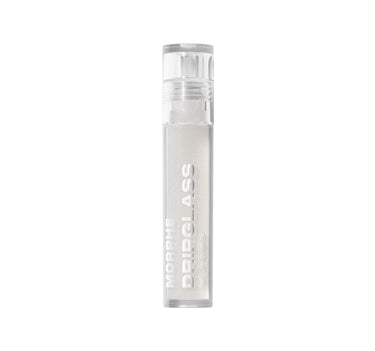 {So Transparent} Morphe Dripglass Glazed High Shine Lip Gloss in a clear tube with clear cap, text: MORPHE DRIPGLASS GLAZED