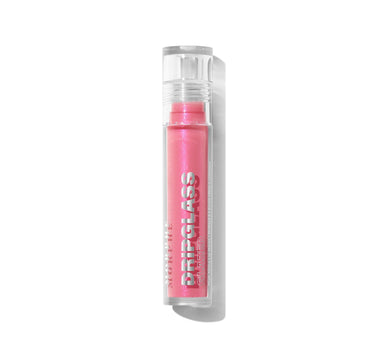 {Opalescent Orchid} Morphe Dripglass Glazed High Shine Lip Gloss in a clear tube filled with shimmery pink gloss, labeled "MORPHE DRIPGLASS GLAZED High Shine Lip Gloss / Brillant à Lèvres Ultra-Lumineux."