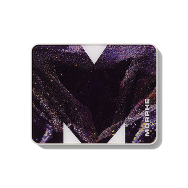 {Moon Stone} Chromaplus 12 Pan Eyeshadow Palette closed compact with deep purple galaxy-glitter lid design and MORPHE wordmark.