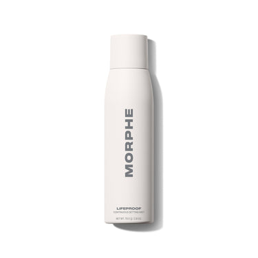 {Regular - 2.8 Oz} Morphe Lifeproof 16 Hr Wear Continuous Setting Mist spray can labeled MORPHE LIFEPROOF CONTINUOUS SETTING MIST NET WT. 79.5 g / 2.8 OZ. | Lifeproof 16-Hour Continuous Setting Mist
