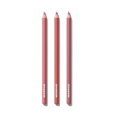 Best Selling Signature Lip Bundle Light featuring three MORPHE lip pencils in shades Bubble Bath, Dearest, and Girl Talk. | Best Selling Signature Lip Bundle - Light