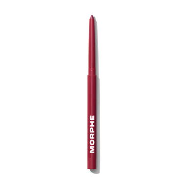 {Bella} Morphe Soulmatte Filling Gel Lip Liner in Bella, a deep berry-red retractable pencil with white MORPHE branding on the barrel. | Soulmatte Filling Gel Lip Liner