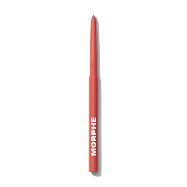 {Dearest} Coral Morphe Soulmatte Filling Gel Lip Liner with MORPHE printed on barrel, open product shot on white background.
