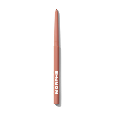 {Quick Crush} Morphe Soulmatte Filling Gel Lip Liner in a warm nude-terracotta shade, retractable pencil open on white background with MORPHE branding.