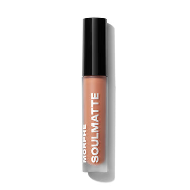 {My Boo} Morphe Soulmatte Velvet Lip Mousse in a nude-brown tube with black cap, labeled MORPHE SOULMATTE.