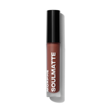 {Other Half} Morphe Soulmatte Velvet Lip Mousse in deep terracotta, black-capped tube labeled MORPHE SOULMATTE on white background.