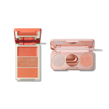 Tangerine summer makeup look: Morphe Dream Sequins eyeshadow trio and Poolside Spritz cheek trio from the Summer Loving collection | Summer Loving ChromaPlus Eyeshadow Trio & Cheek Thrills Face Trio