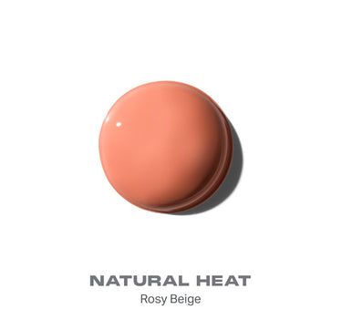 {Natural Heat} Hot Shot Blush Drops liquid blush smear in NATURAL HEAT — Rosy Beige, a peachy-nude tone.