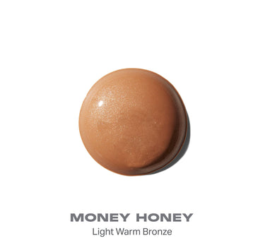 {Money Honey} Morphe Hot Shot Sun Drops bronzer smear in shade MONEY HONEY — Light Warm Bronze, a shimmery gold-bronze sphere-shaped drop. | Hot Shot Sun Drops | Secondary image