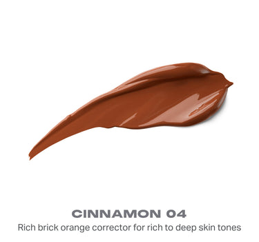 {Cinnamon 04} Wakeup Artist Under Eye Correcting Concealer swatch — CINNAMON 04, Rich brick orange corrector for rich to deep skin tones.