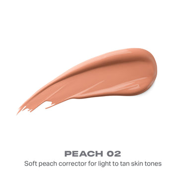 {Peach 02} Wakeup Artist Under Eye Correcting Concealer color swatch in Peach 02 — Soft peach corrector for light to tan skin tones