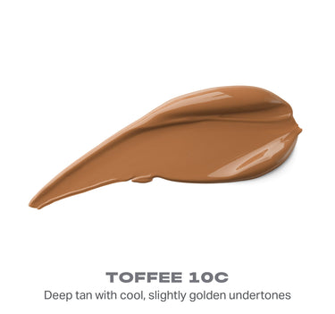 {Toffee 10c} Wakeup Artist Under Eye Correcting Concealer swatch in TOFFEE 10C: Deep tan with cool, slightly golden undertones.