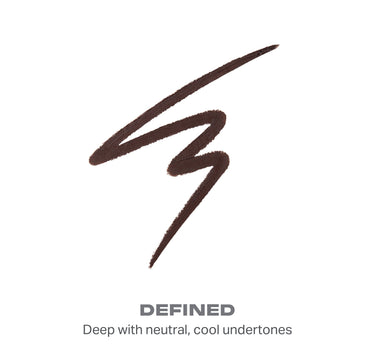 {Defined} Shapelifter Micro Contour Stick swatch in deep cool brown with three strokes; labeled DEFINED — Deep with neutral, cool undertones.