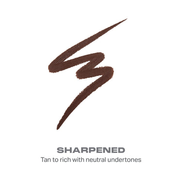 {Sharpened} Shapelifter Micro Contour Stick shade swatch in deep brown labeled SHARPENED — Tan to rich with neutral undertones.