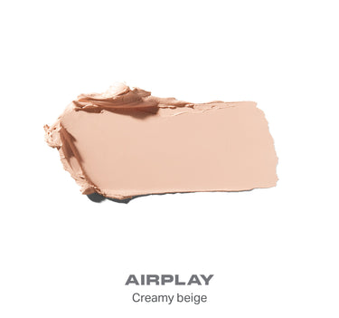 {Airplay} Swatch of Solo Artist Priming Cream Eyeshadow shade AIRPLAY — Creamy beige, shown as a smeared cream texture swatch. | Solo Artist Priming Cream Eyeshadow | Secondary image