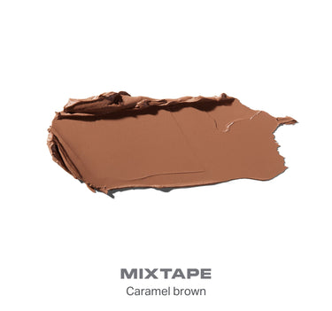 {Mixtape} Solo Artist Priming Cream Eyeshadow cream swatch labeled MIXTAPE, Caramel brown shade.