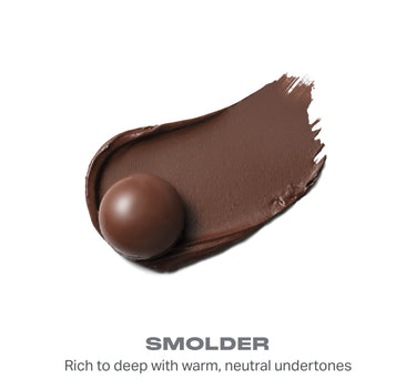 {Smolder} Swatch of Morphe Sudden Heat Creamy Bronzer Stick in shade SMOLDER — Rich to deep with warm, neutral undertones.