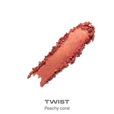 {Twist} Morphe Cloudlight Soft Glow Diffused Blush swatch in Twist, a peachy coral shade
