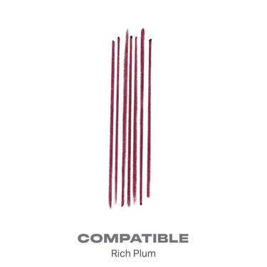 {Compatible} Soulmatte Filling Gel Lip Liner swatches in Rich Plum burgundy, labeled COMPATIBLE Rich Plum.