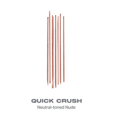 {Quick Crush} Soulmatte Filling Gel Lip Liner swatches in Quick Crush, Neutral-toned Nude, showing matte finish on white background.