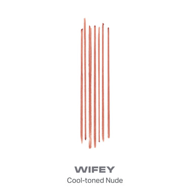 {Wifey} Soulmatte Filling Gel Lip Liner smear swatches in WIFEY, Cool-toned Nude.