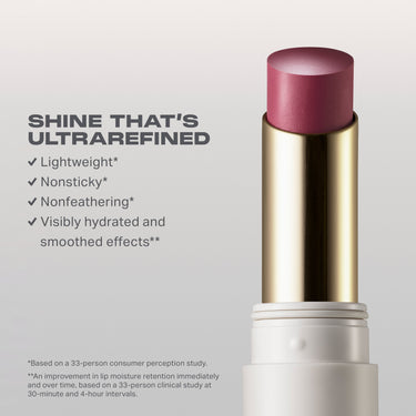 Liplock Glossy Lipstick benefits infographic: "SHINE THAT